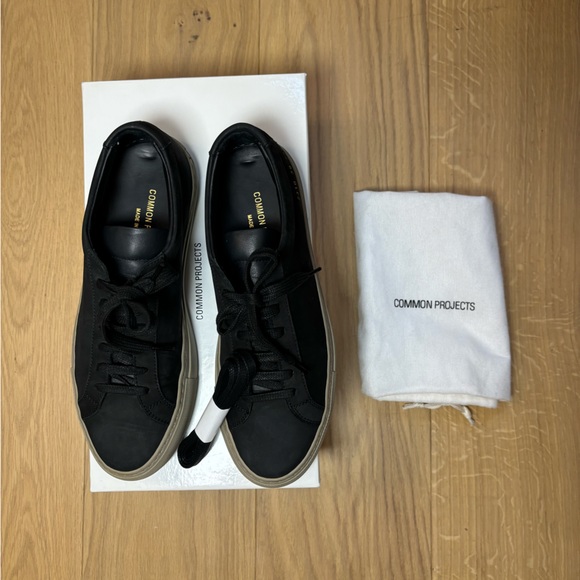Common Projects Achilles Low Black Nubuck Leather Sneakers Men’s 39 EU / 6 US - Picture 8 of 11